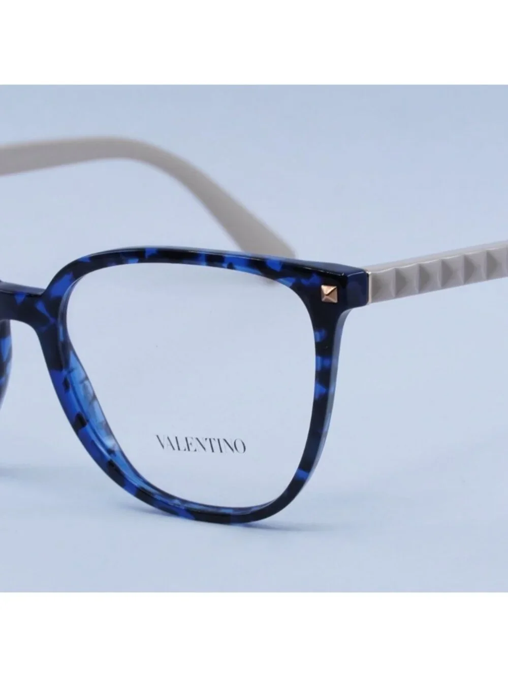 Valentino VA3059 5031 Eyeglasses Blue Havana 54mm Square Frame